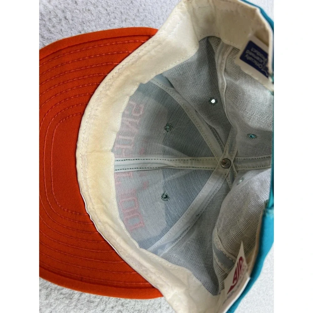 Vintage Miami Dolphins Hat Cap Snapback Mens Teal Orange NFL Football AJD USA